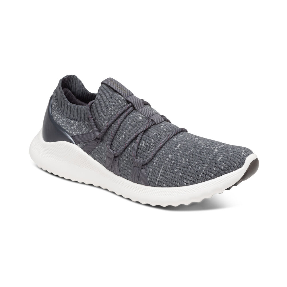 Aetrex Women's Dani Arch Support Sneakers - Charcoal | USA 0GC48SO